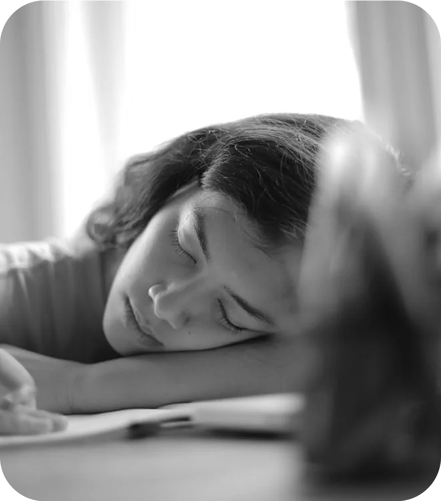 a woman sleeping