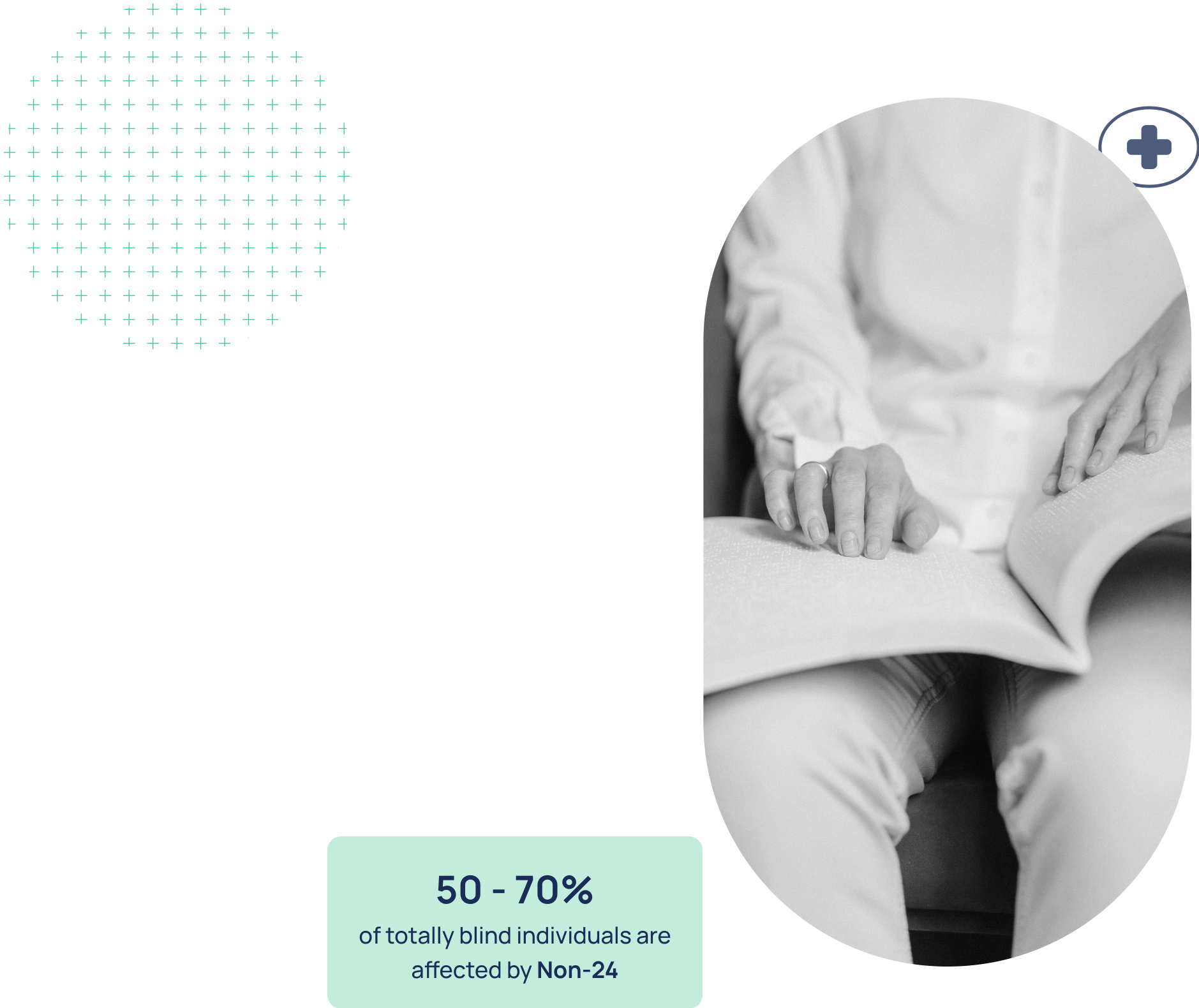 50 to 70% of totally blind individuals are affected by Non-24